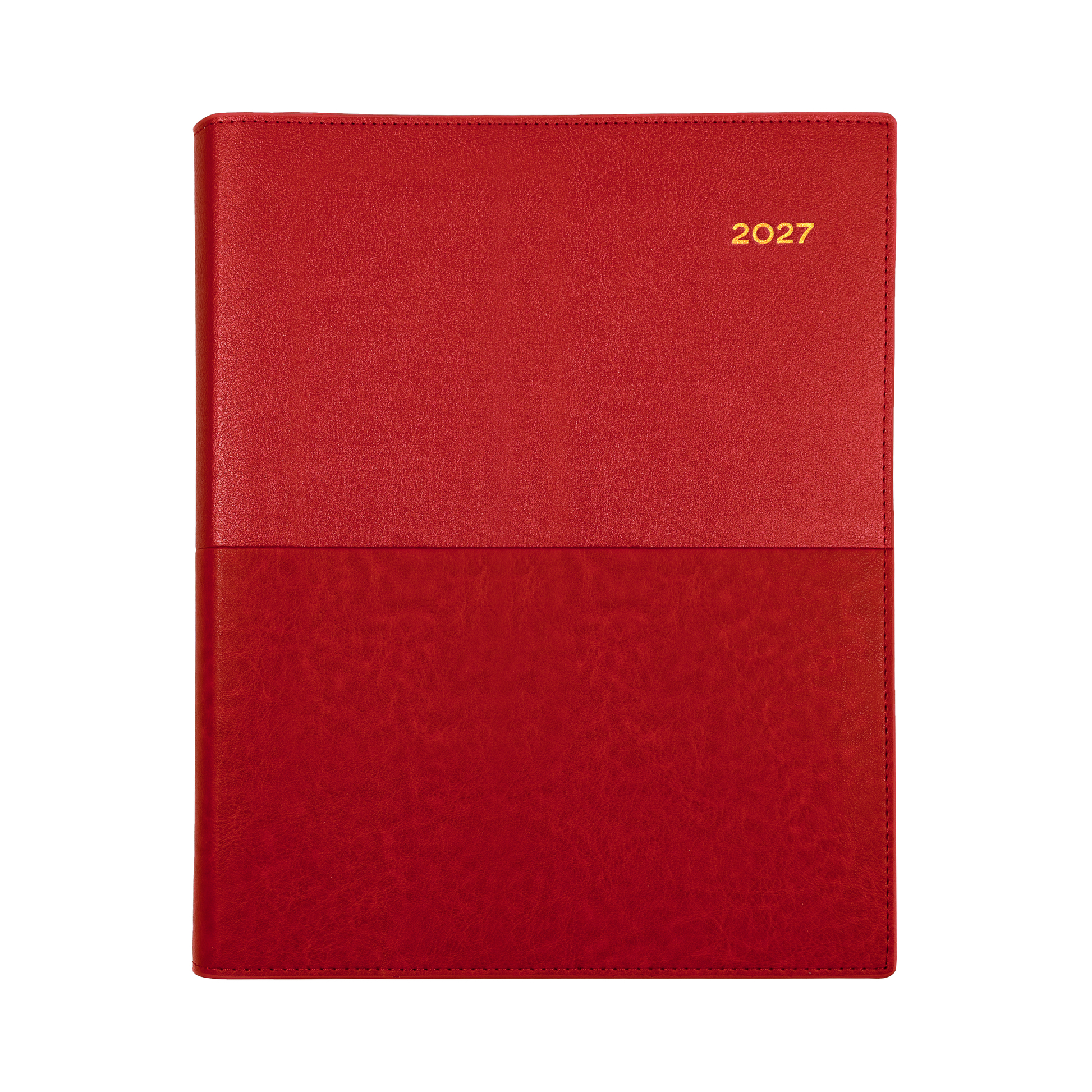 Collins Vanessa 2027 Quarto Week to View (Vertical) Diary Red angled view