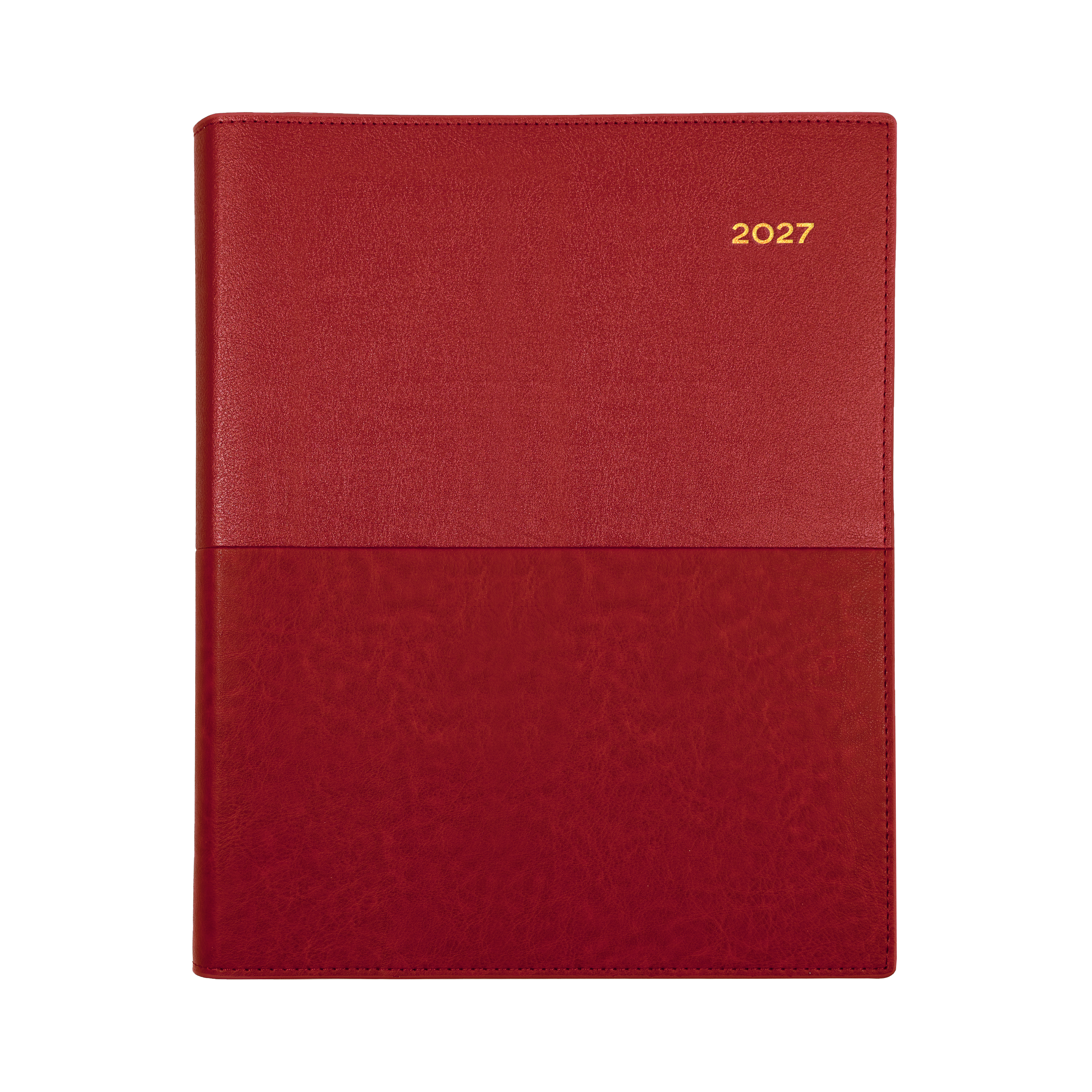 Collins Vanessa 2027 Quarto Week to View (Vertical) Diary Red angled view