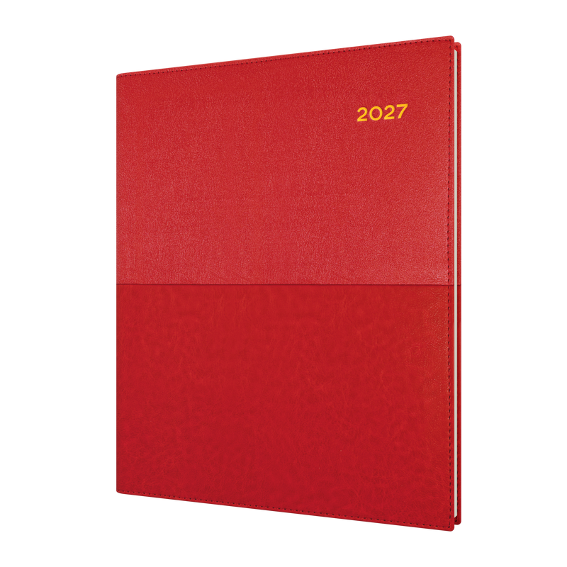 Collins Vanessa 2027 Quarto Week to View (Vertical) Diary Red front cover