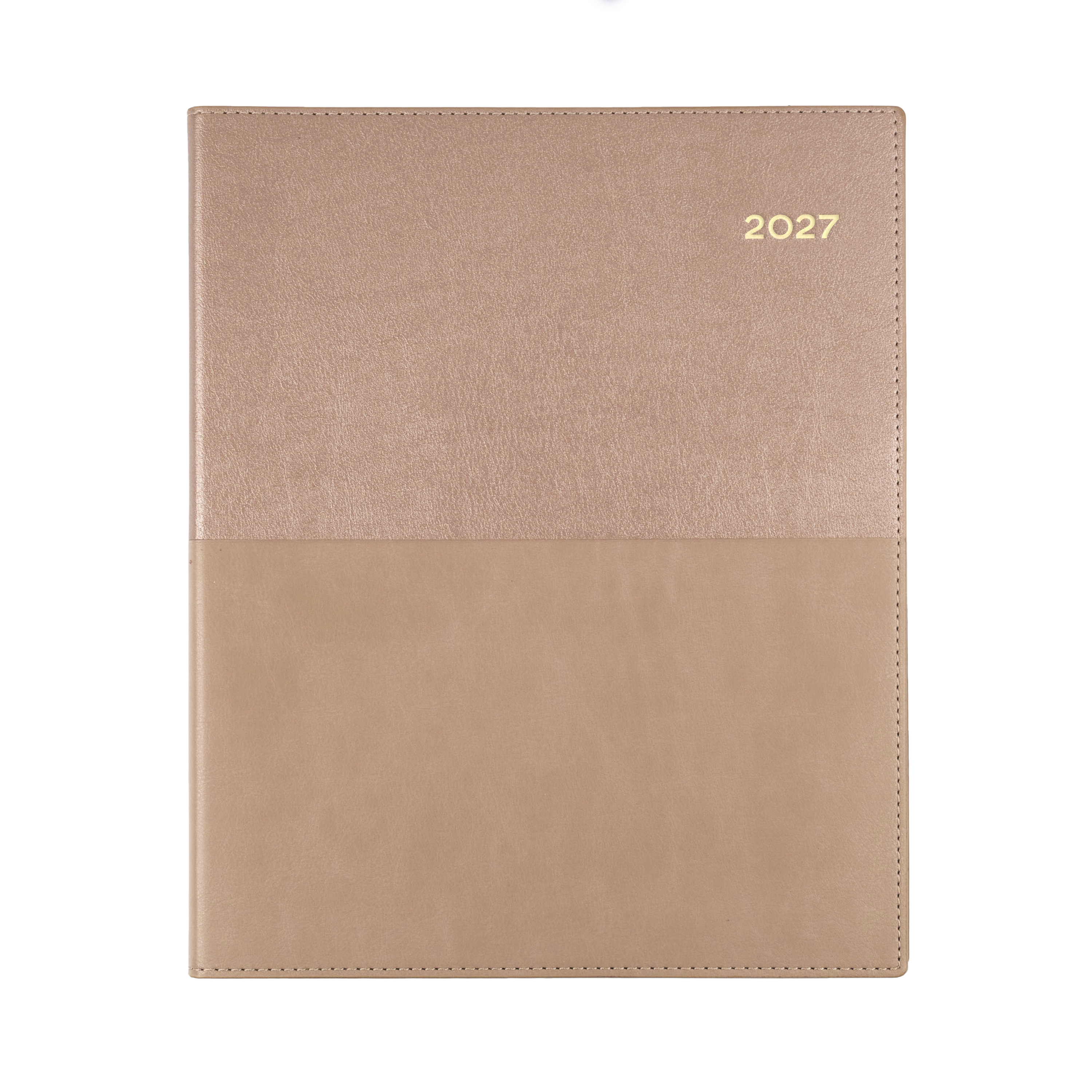 Collins Vanessa 2027 Quarto Week to View (Vertical) Diary Rose Gold angled view