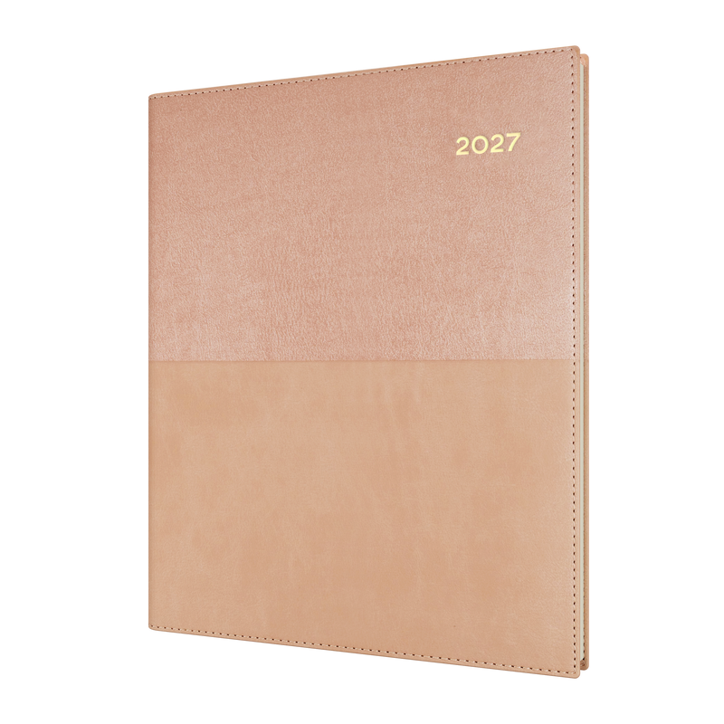 Collins Vanessa 2027 Quarto Week to View (Vertical) Diary Rose Gold front cover