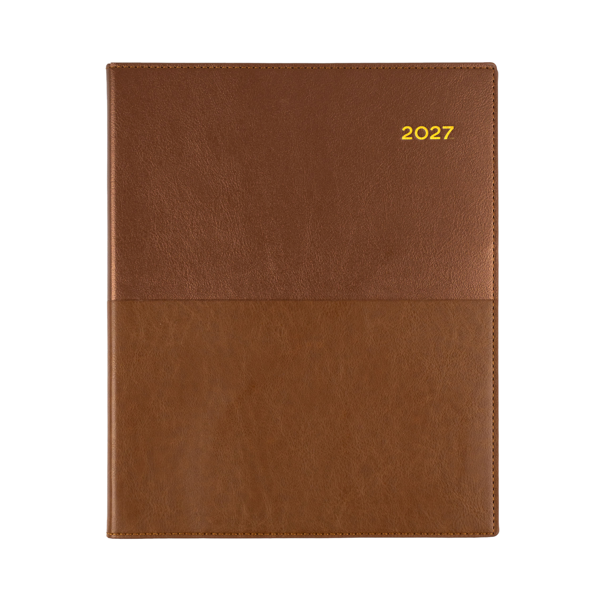 Collins Vanessa 2027 Quarto Week to View (Vertical) Diary Tan angled view