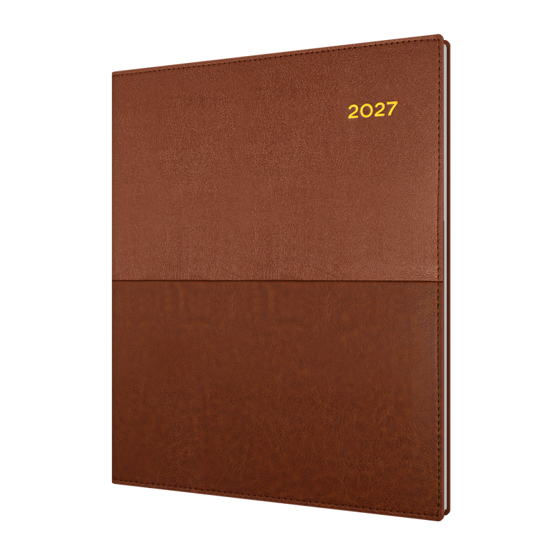 Collins Vanessa 2027 Quarto Week to View (Vertical) Diary Tan front cover