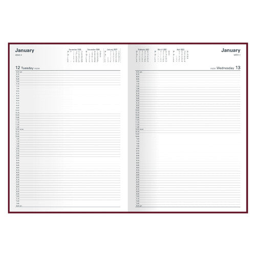Collins Appointment Diary 2027 A4 One Day To A Page Burgundy