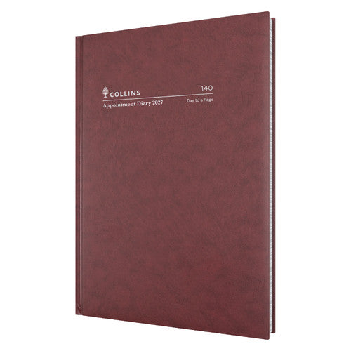 Collins Appointment Diary 2027 A4 One Day To A Page Burgundy