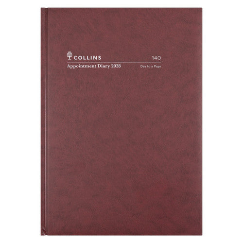 Collins Appointment Diary 2028 A4 One Day To A Page Burgundy