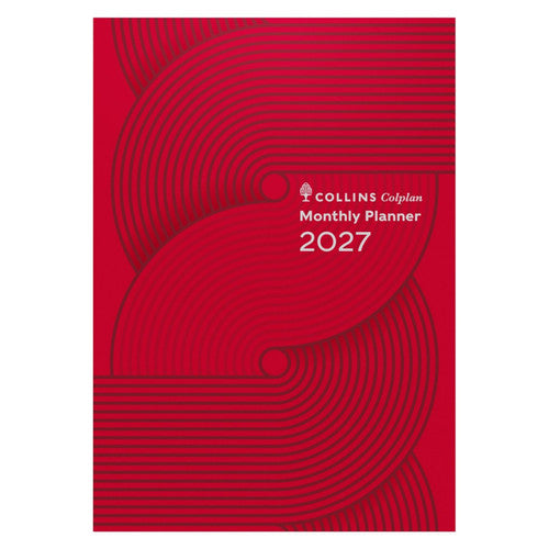 Collins Colplan Planner Diary 2027 A4 Month To View Geo Red