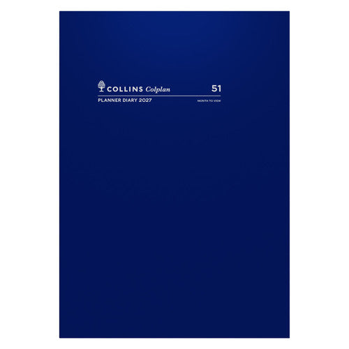 Collins Colplan Planner Diary 2027 A4 Month To View Navy