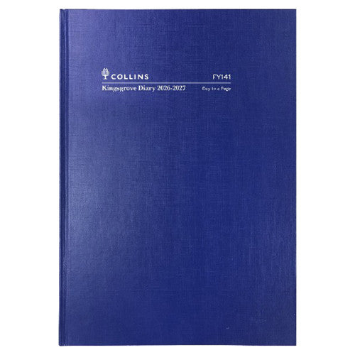 Collins Kingsgrove Financial Year Diary 2026-2027 A4 One Day To A Page Blue