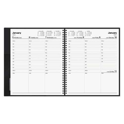 Collins Vanessa Diary 2026 325.V99 Quarto 260mm x 210mm Week To A View Black