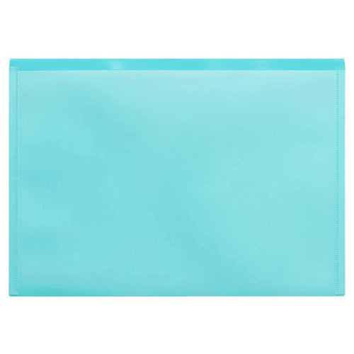 ColourHide PP Document Wallet with Button Closure A4 Aqua Pack of 10