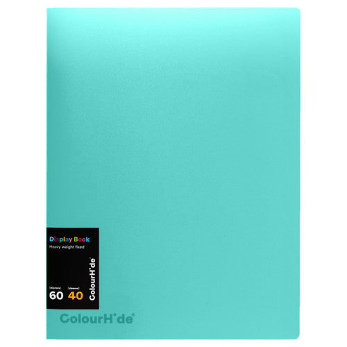 ColourHide Fixed Display Book Insert Cover 40 Sheets Aqua