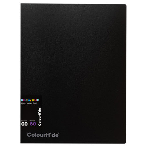 ColourHide Fixed Display Book Insert Cover 60 Sheets Black Pack of 6