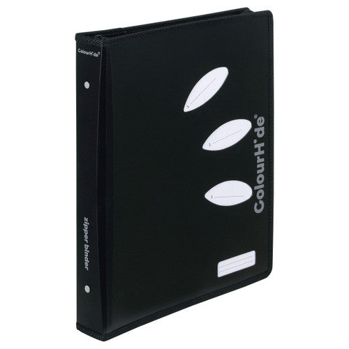 ColourHide My Zipper Binder A4 2 D-Ring 25mm Black