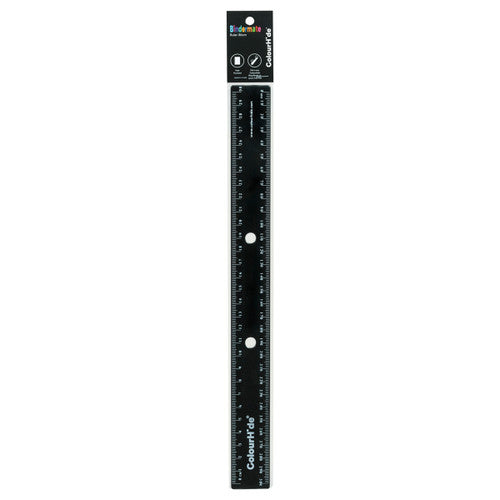 ColourHide Bindermate Ruler 30cm Black Pack of 6