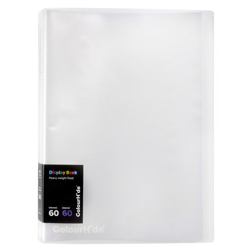 ColourHide Fixed Display Book 60 Sheets Clear