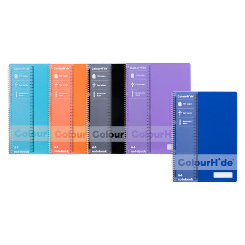 ColourHide Notebook A4 120 Pages Assorted Pack of 10