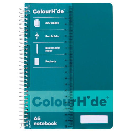ColourHide Notebook A5 200 Pages Teal Green Pack of 5
