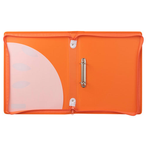 ColourHide Zipper Binder A4 2 D-Ring 25mm Tangerine Pack of 10