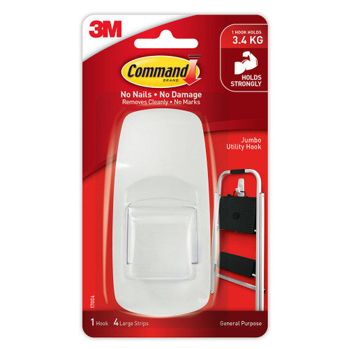 Command Jumbo Hook White (3.4kg)