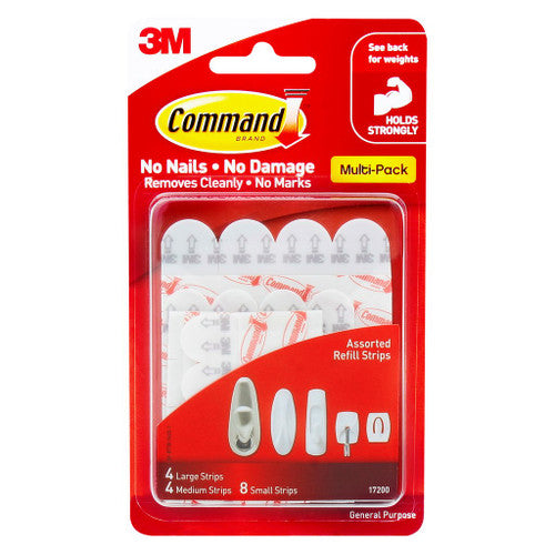 Command Refill Strips Assorted Small Medium Large 16 Pack