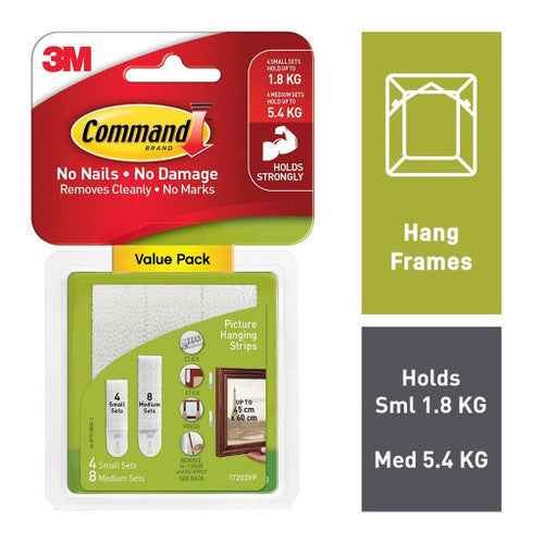 Command Combo Picture Hanging Strips Small and Medium 12 Pack