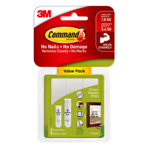Command Combo Picture Hanging Strips Small and Medium 12 Pack