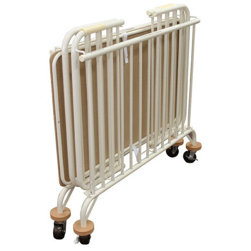 Compass Metal Folding Holiday Cot Vanilla White