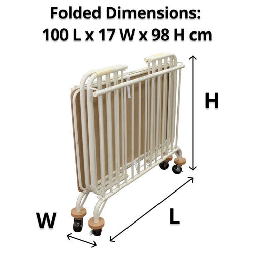 Compass Metal Folding Holiday Cot Vanilla White