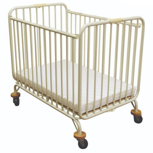 Compass Metal Folding Holiday Cot Vanilla White