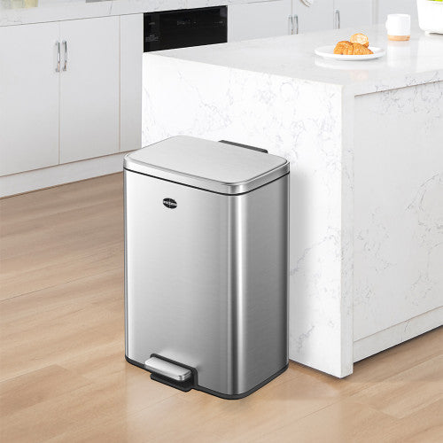 Compass Pedal Bin Brushed Stainless Steel 50L