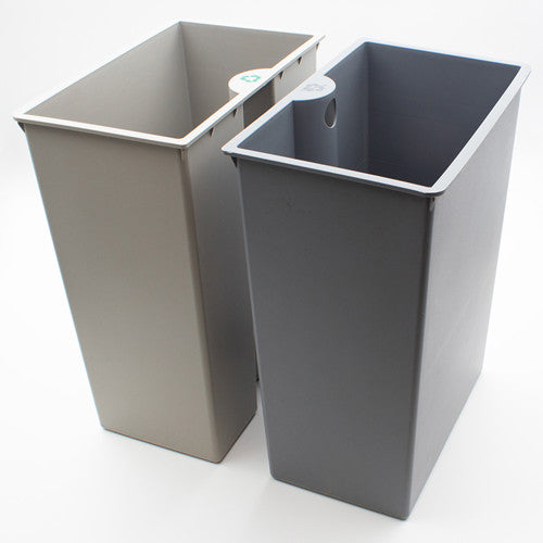 Compass Rectangular Dual Chamber Bin Powder Coated Black 14L Pack of 4
