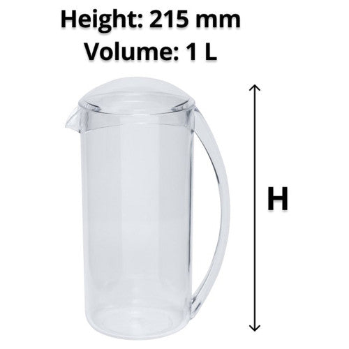 Connoisseur Plastic Water Jug with Lid 1L
