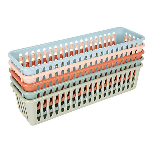 Creative Kids Pencil Storage Basket 254 x 83 x 64mm Assorted Colours Pack of 10