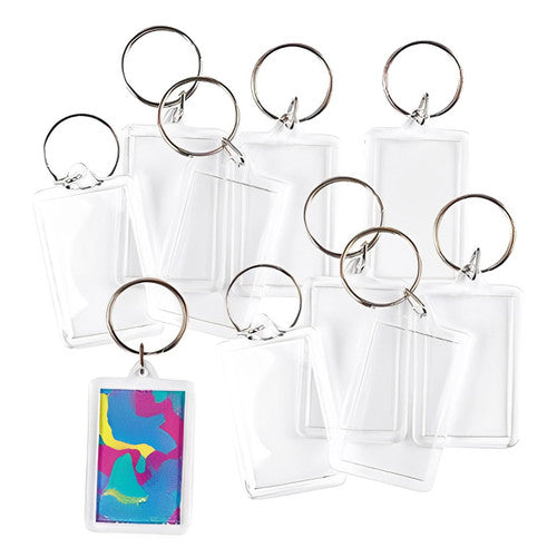 Creative School Supply Rectangle Key Ring Tags Pack of 10