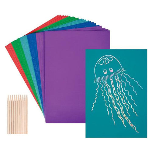 Creative School Supply Scratch Colour Sheets A5 Pack of 20