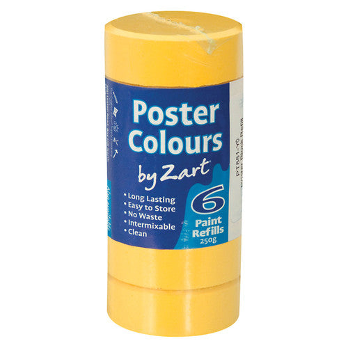 Creative School Supply Zart Poster Colour Refills Yellow Ochre Pack of 6