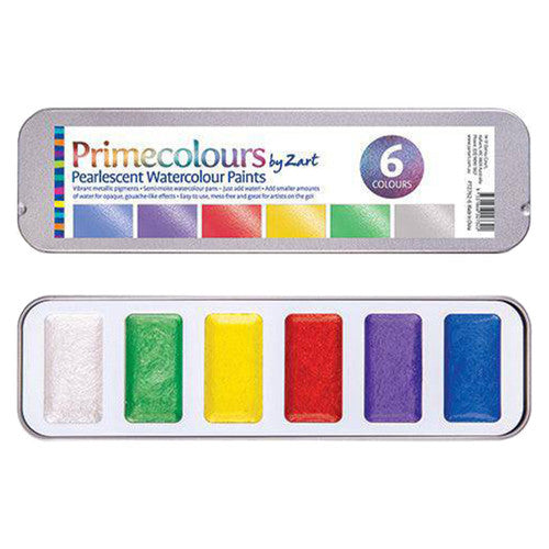 Creative School Supply Zart Primecolours Pearlescent Watercolours Pack of 6