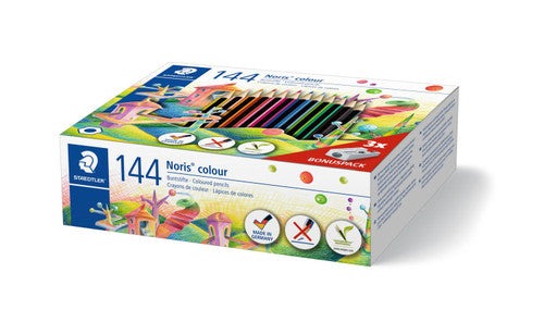Staedtler Noris Colour Class Pack 144 Pencils 12 Assorted Colours with 3 Sharpeners 185 C144
