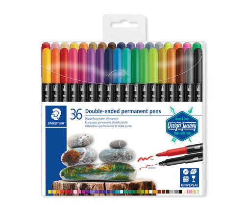 Staedtler 3187 TB36 Double-Ended Permanent Pens Wallet of 36 Assorted Colours