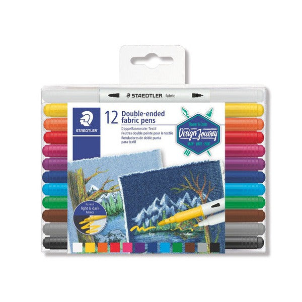 Staedtler Double-Ended Fabric Markers Wallet 12 Assorted 3190 TB12
