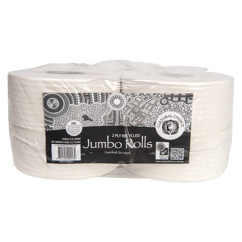 Cultural Choice Jumbo Roll Recycled 2 Ply 300m Carton of 8