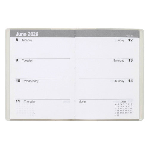 Cumberland 2026 PVC Pocket Diary A7 Week To View Assorted