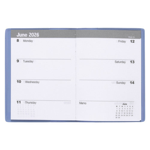 Cumberland 2026 PVC Pocket Diary A7 Week To View Assorted
