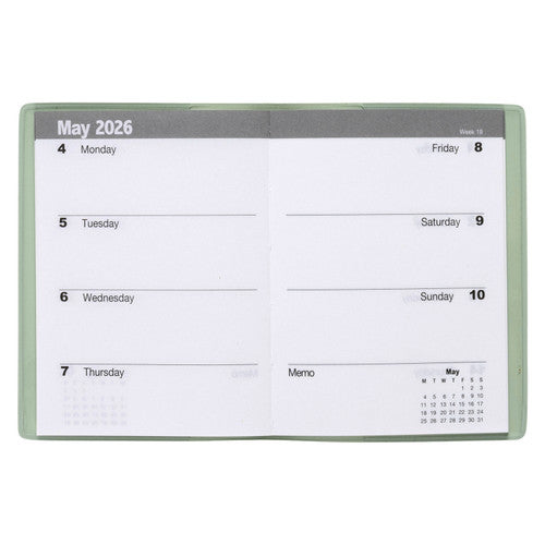 Cumberland 2026 PVC Pocket Diary A7 Week To View Assorted