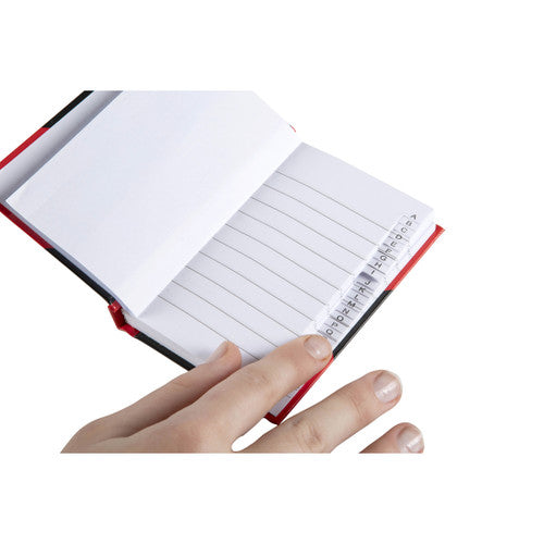 Black and Red Notebook Gloss Cover A7 100 Leaf Indexed