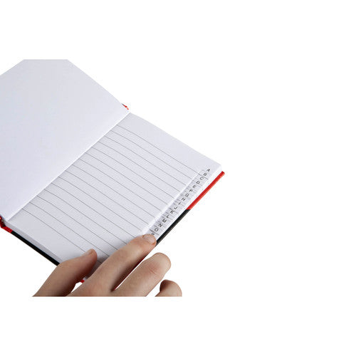 Black and Red Notebook Gloss Cover A6 100 Leaf Indexed Box 6