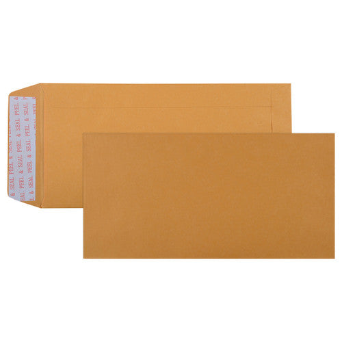 Envelope Strip Seal Gold Pocket DL 110 x 220mm Box 500