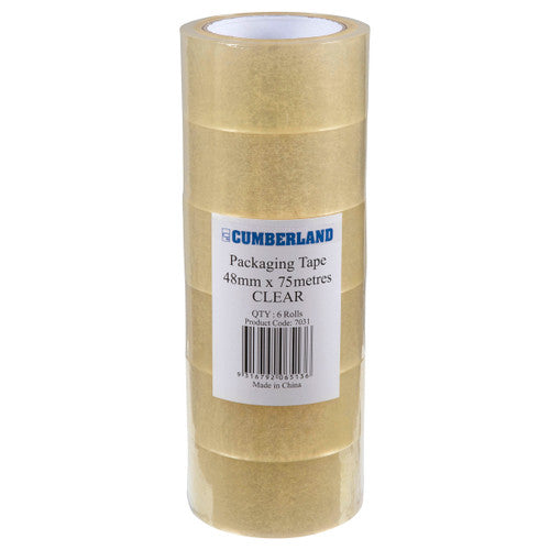 Packaging Tape 50 Micron 48mm x 75m Clear Box 6