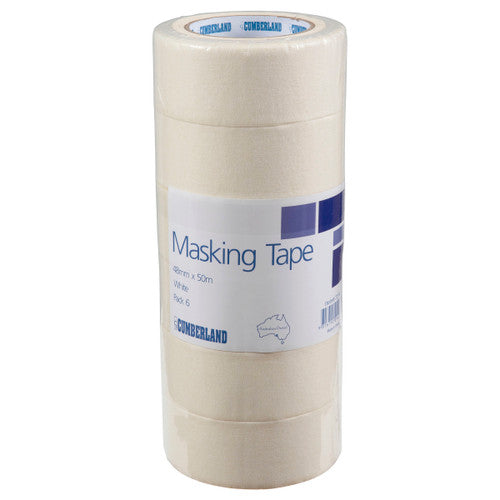 Masking Tape 48mm x 50m White Pack 6